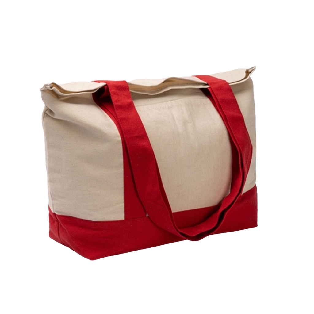Tote bag con asas rojas